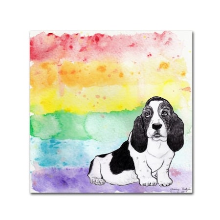 Tammy Kushnir 'Rainbow Basset Hound' Canvas Art,35x35